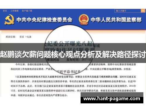 赵鹏谈欠薪问题核心观点分析及解决路径探讨